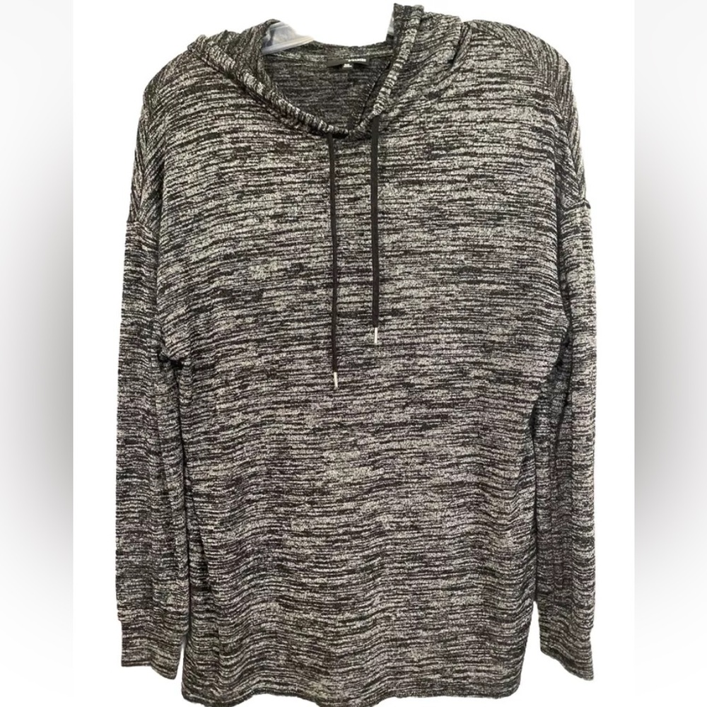 Wilfred Free Aritzia Black Hooded Lightweight Open Back Oversized Knit Top XS
